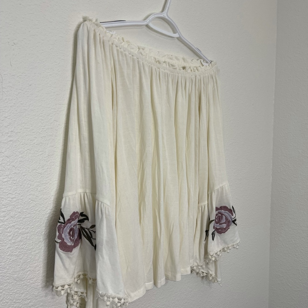 Floral embroidered bell sleeve blouse Target